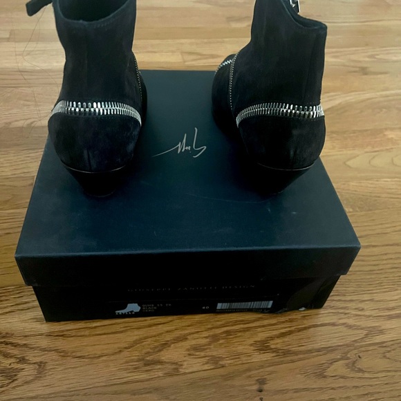 Giuseppe Zanotti Black Suede Guns 55 Zip Detail Ankle Boots - Picture 4 of 5